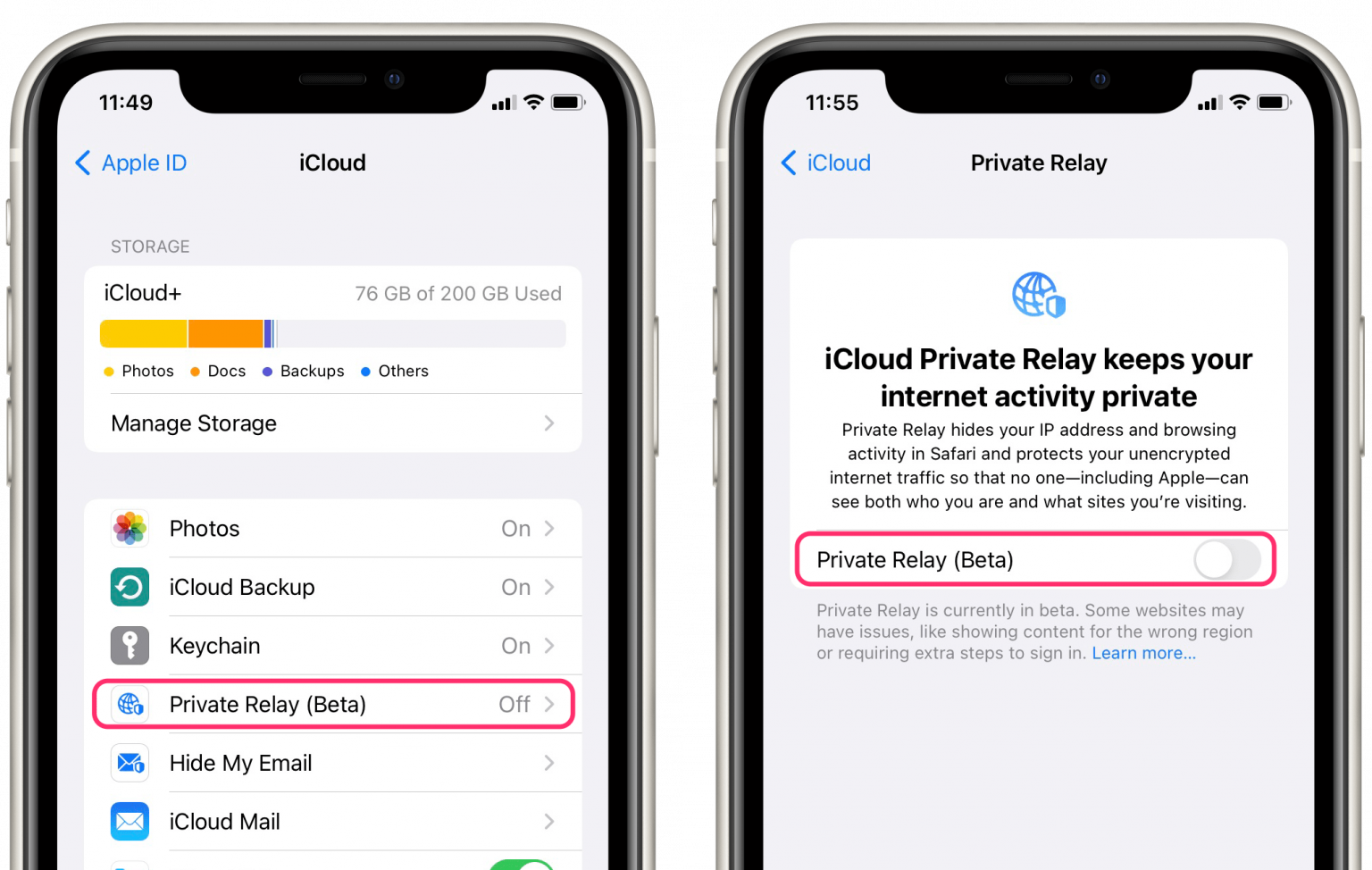 Частный узел iOS