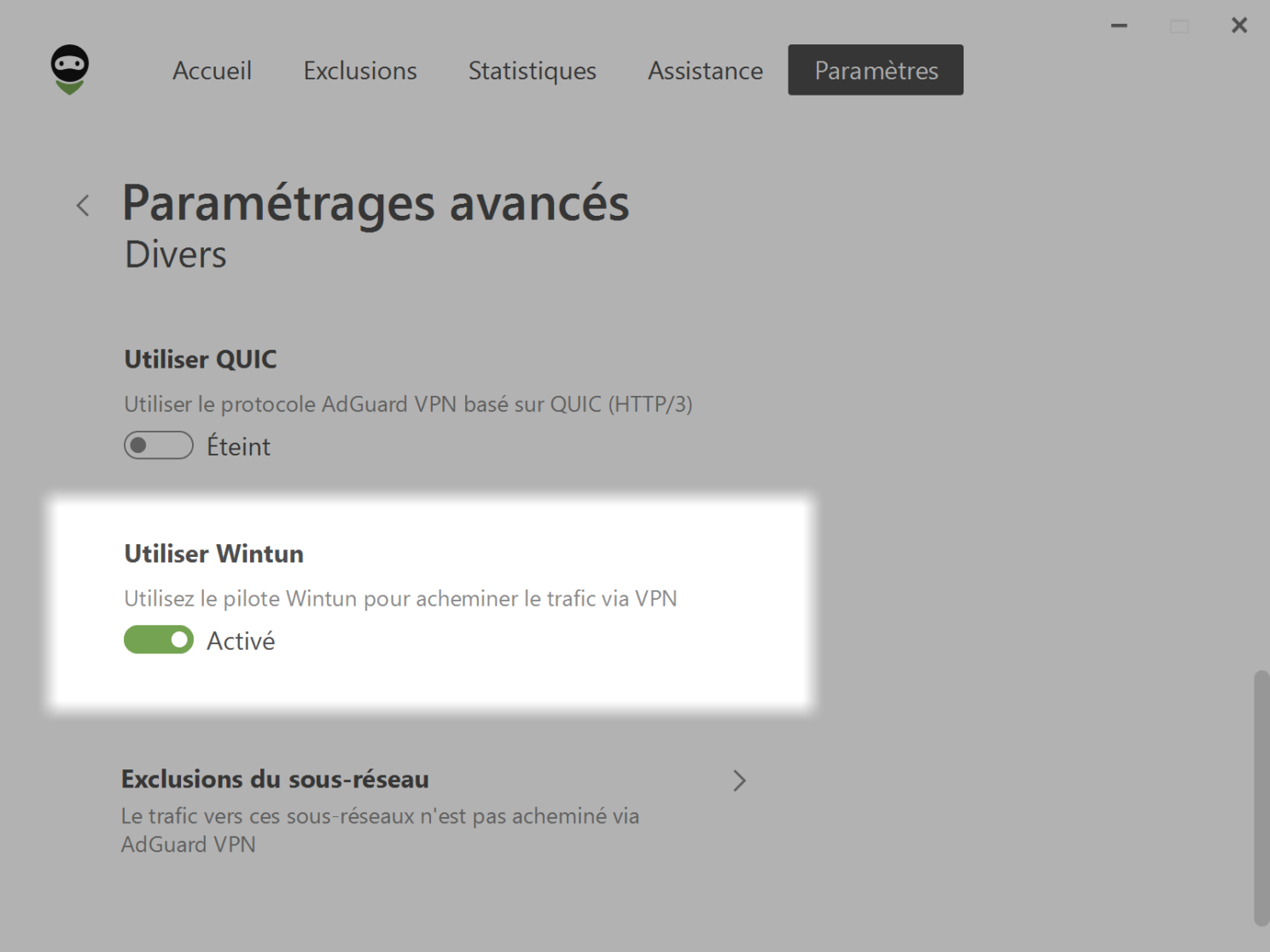 Utilisation de WinTun